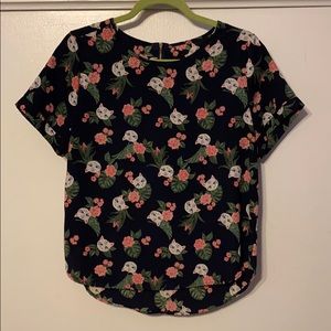 🐱🌿🌺Fun Cat Print Blouse🌺🌿🐱